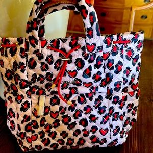 NWT Metro convertible backpack heart/leopard print